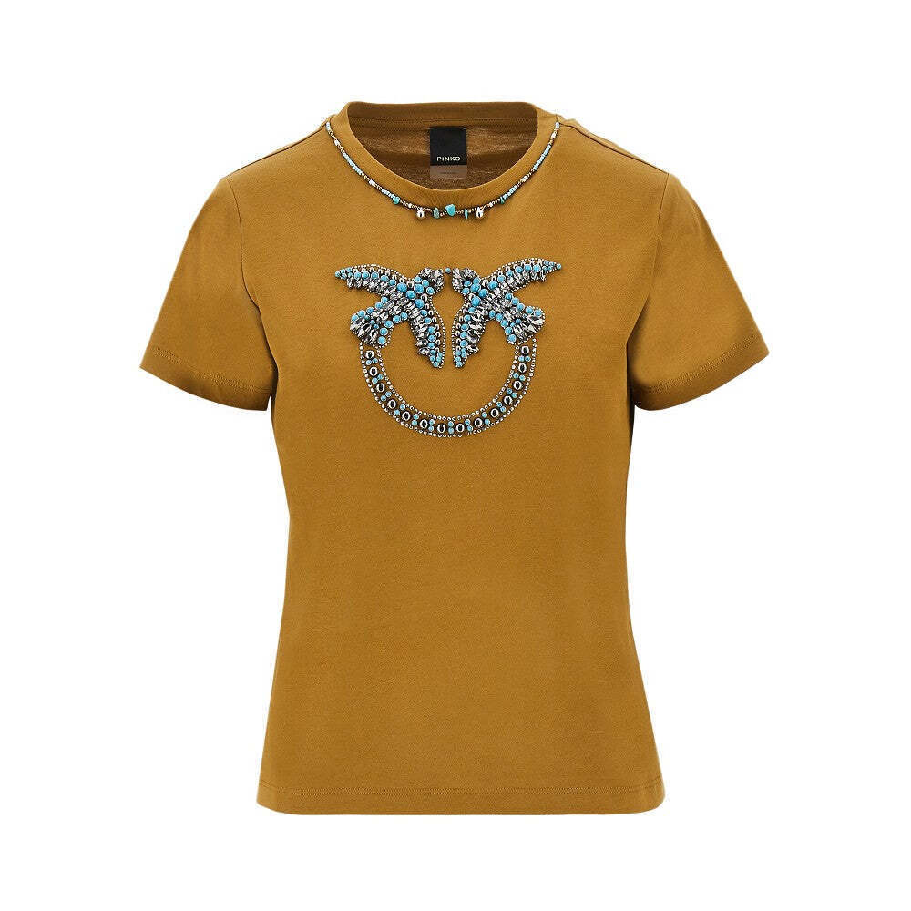 Pinko Beaded Love Birds T-Shirt
